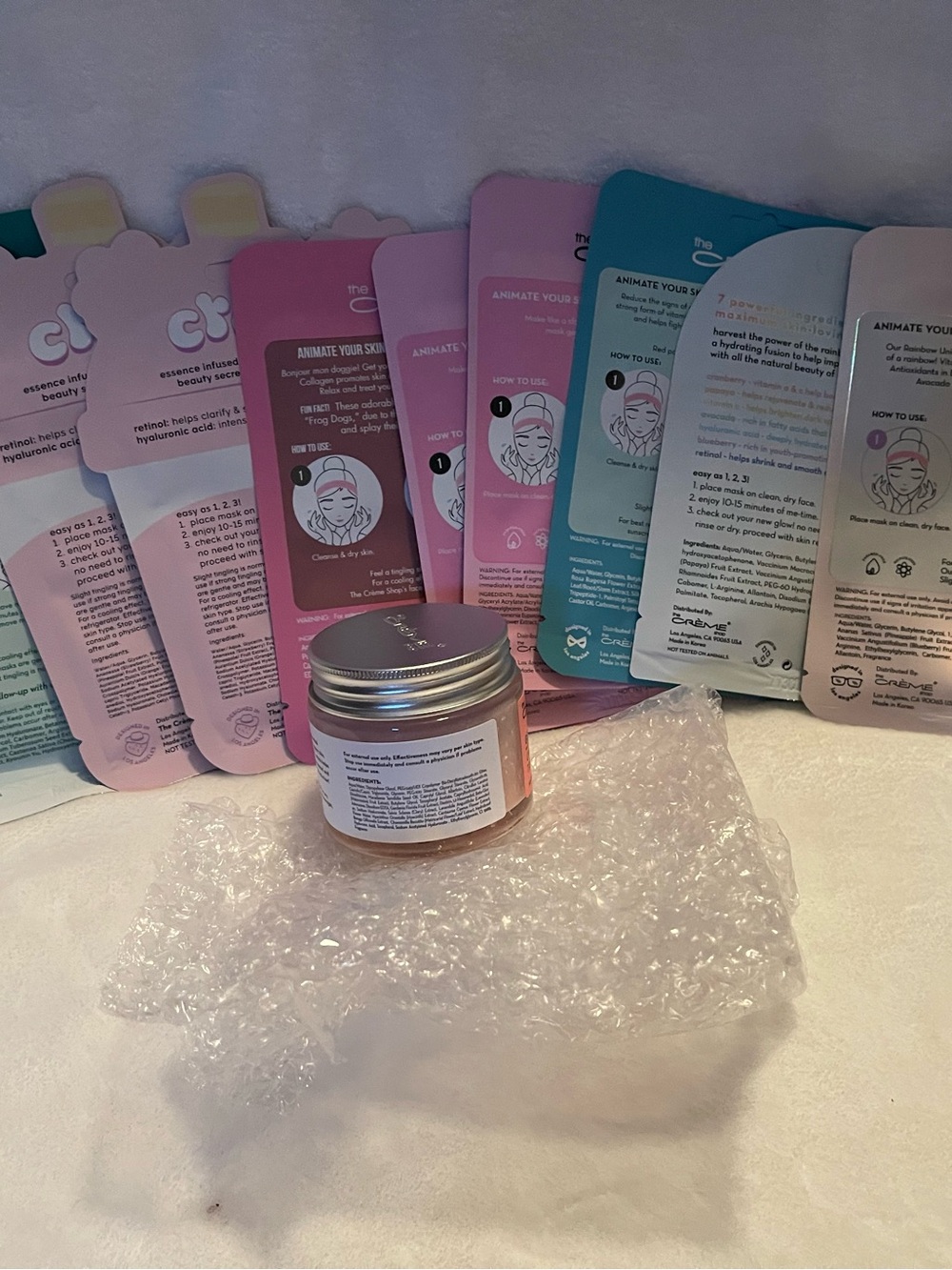 Skincare 10 Sheets of face masks and Ceelee watermelon night time face mask